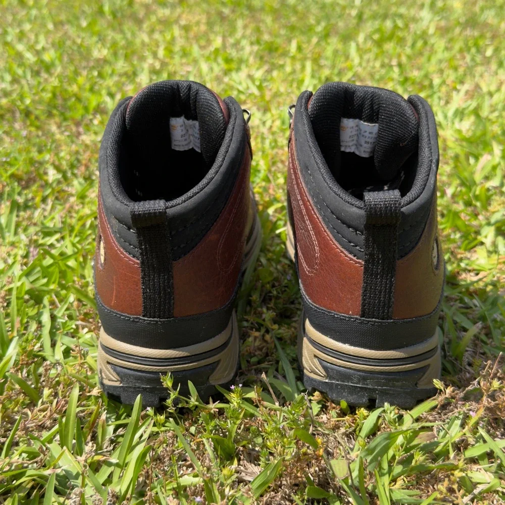 Timberland Backroad Hiker Mid Waterproof Boots Brown Leather Boys‎ Size 3 22713